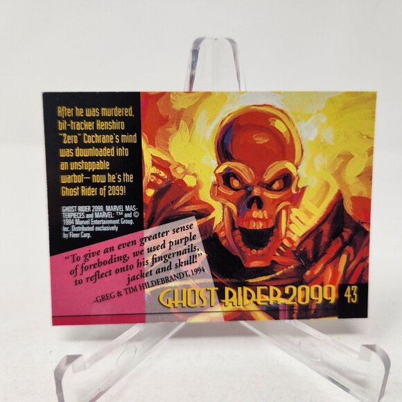 1994 Marvel Masterpieces #43 Ghost Rider 2099 Trading Card (b7) - Picture 2 of 2